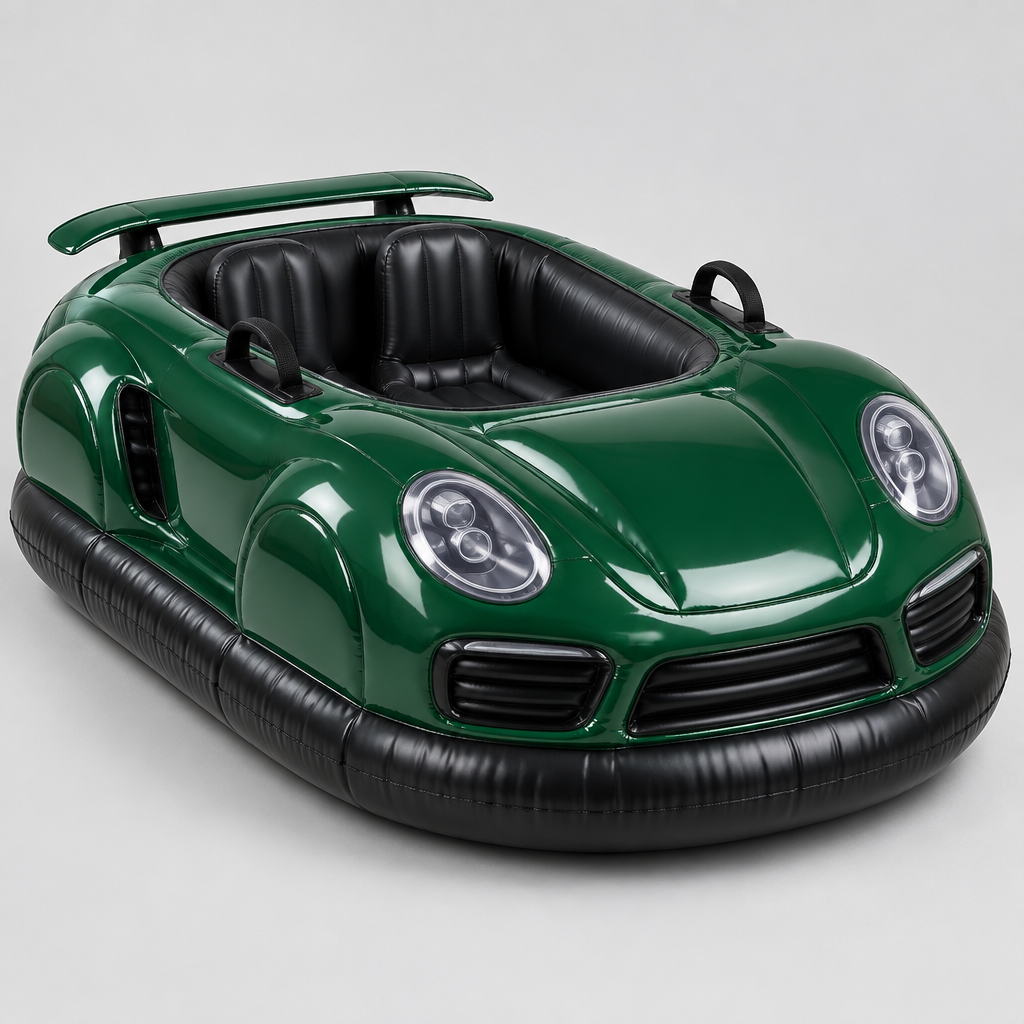 Racing Green supercar snow tube